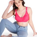 Dempsey Non-Padded Non-Wired Full Coverage Bra in Light Gajari - Cotton