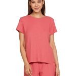 Women's Cotton Blend Waffle Regular Fit T-Shirt and Shorts Night Suit
