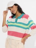 Pointelle Knitted Sweater: Eden Women Oversized Sweaters - Image 2