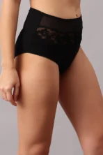 Cotton High Waist Hipster with Lace & Powernet - Image 3
