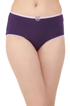 High Waist Hipster Panty in Purple - Cotton