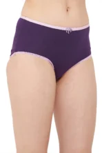 High Waist Hipster Panty in Purple - Cotton - Image 3