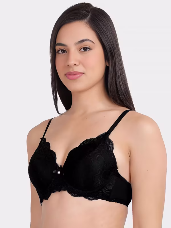 Non-Padded Non-Wired Full Coverage Bra in Black - Cotton