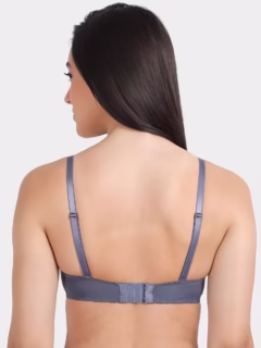 Non-Padded Non-Wired Full Coverage Bra in Purple - Cotton - Image 3