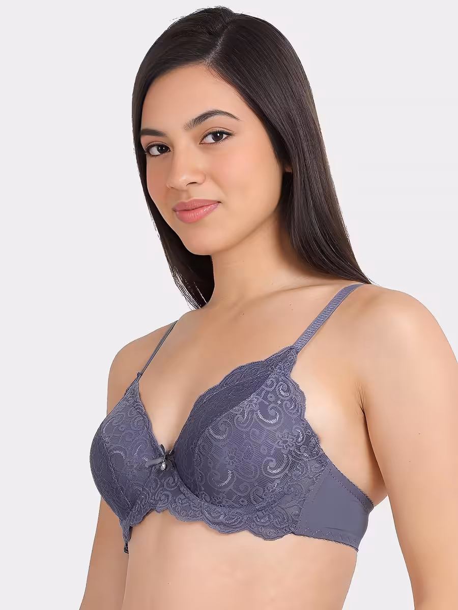 s020f-smokeyplum-side Non-Padded Non-Wired Full Coverage Bra in Purple - Cotton - Image 1