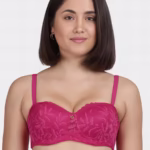 Non-Padded Non-Wired Full Coverage Bra in Magenta - Cotton