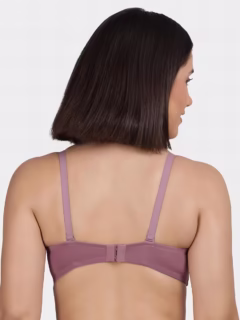 Non-Padded Non-Wired Full Coverage Bra in Beige - Cotton - Image 3