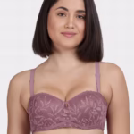 Non-Padded Non-Wired Full Coverage Bra in Beige - Cotton