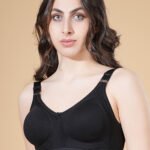 Dempsey Women's Cotton Non-Padded Wire Free Full Coverage Bra Black