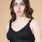 Dempsey Women's Cotton Non-Padded Wire Free Full Coverage Bra Black