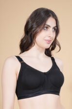 Dempsey Women's Cotton Non-Padded Wire Free Full Coverage Bra Black - Image 2
