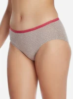 Mid Waist Hipster Panty in Teal with Lace Waist - Cotton - Image 4
